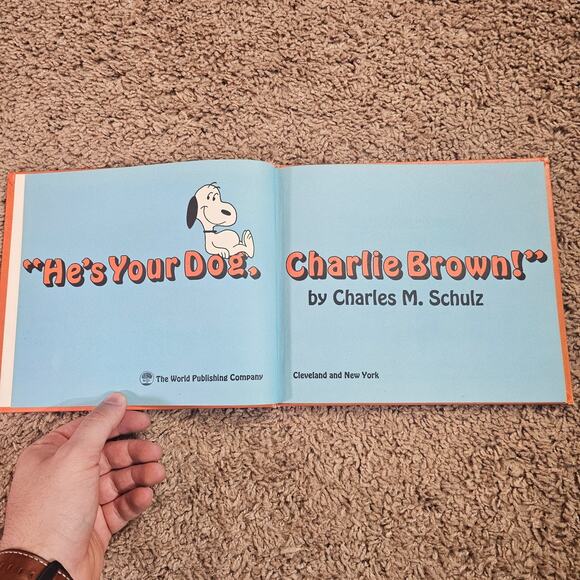 Vintage Peanuts He's Your Dog Charlie Brown Charles M Schultz Book First Edition - Picture 6 of 7